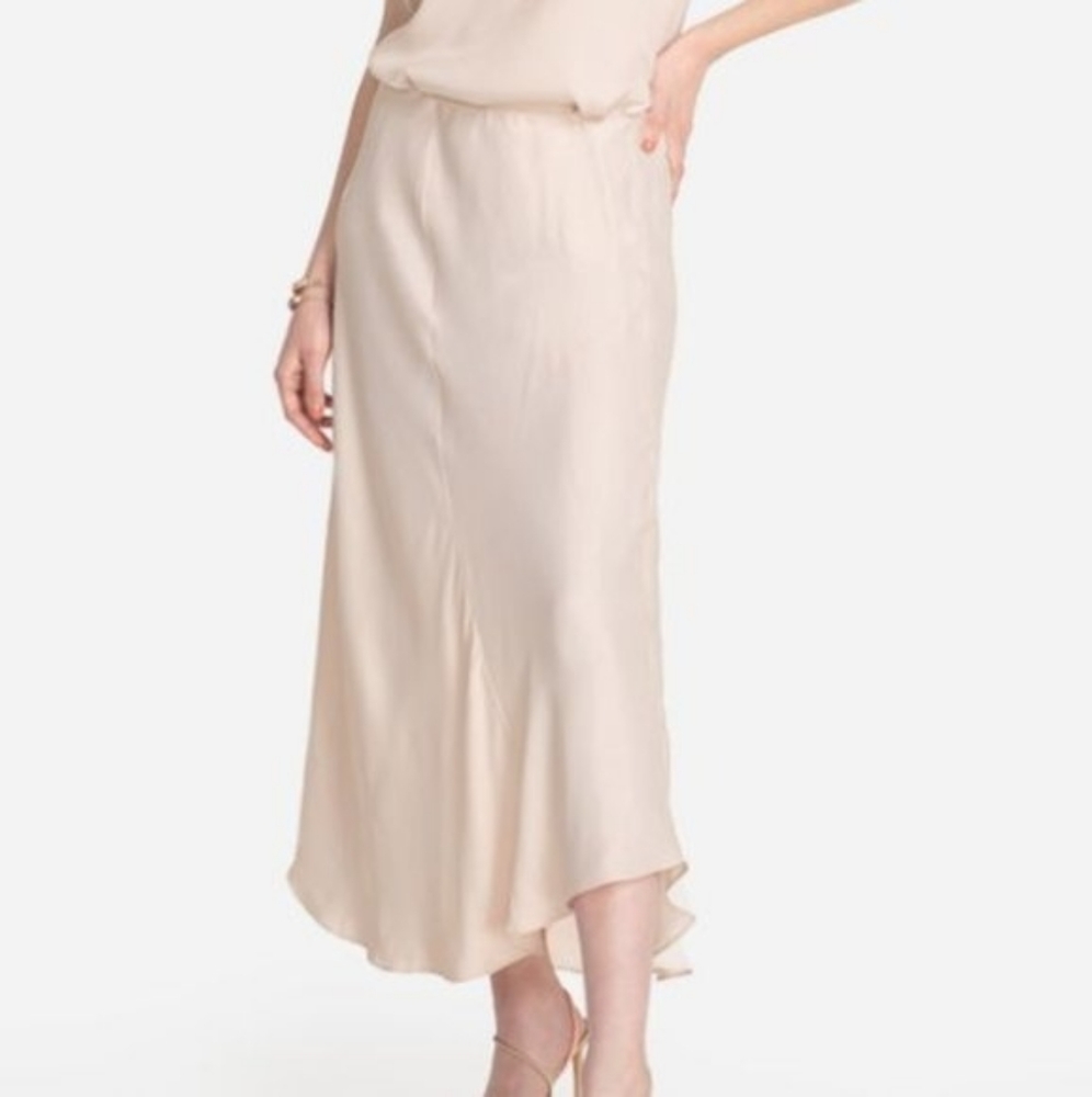 NWT JOHNNY WAS Calme Champagne Assymetrical Skirt SZ M